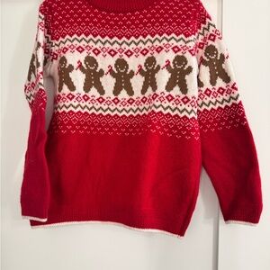 Red Gingerbread Pattern kid Sweater